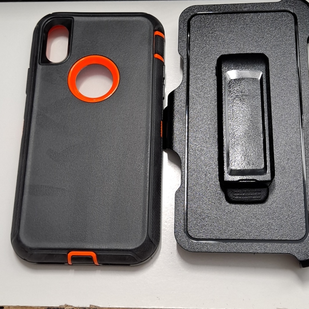 case clip for iphone x/xs 5.8" black-orange new